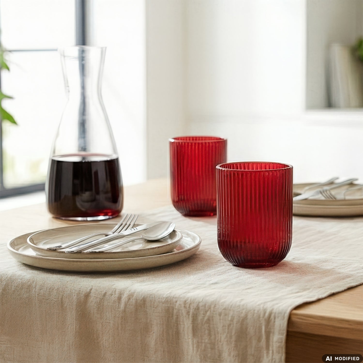 GUSTO CASA - Bicchieri in vetro Rosso Erice 26 cl - set 4 pezzi