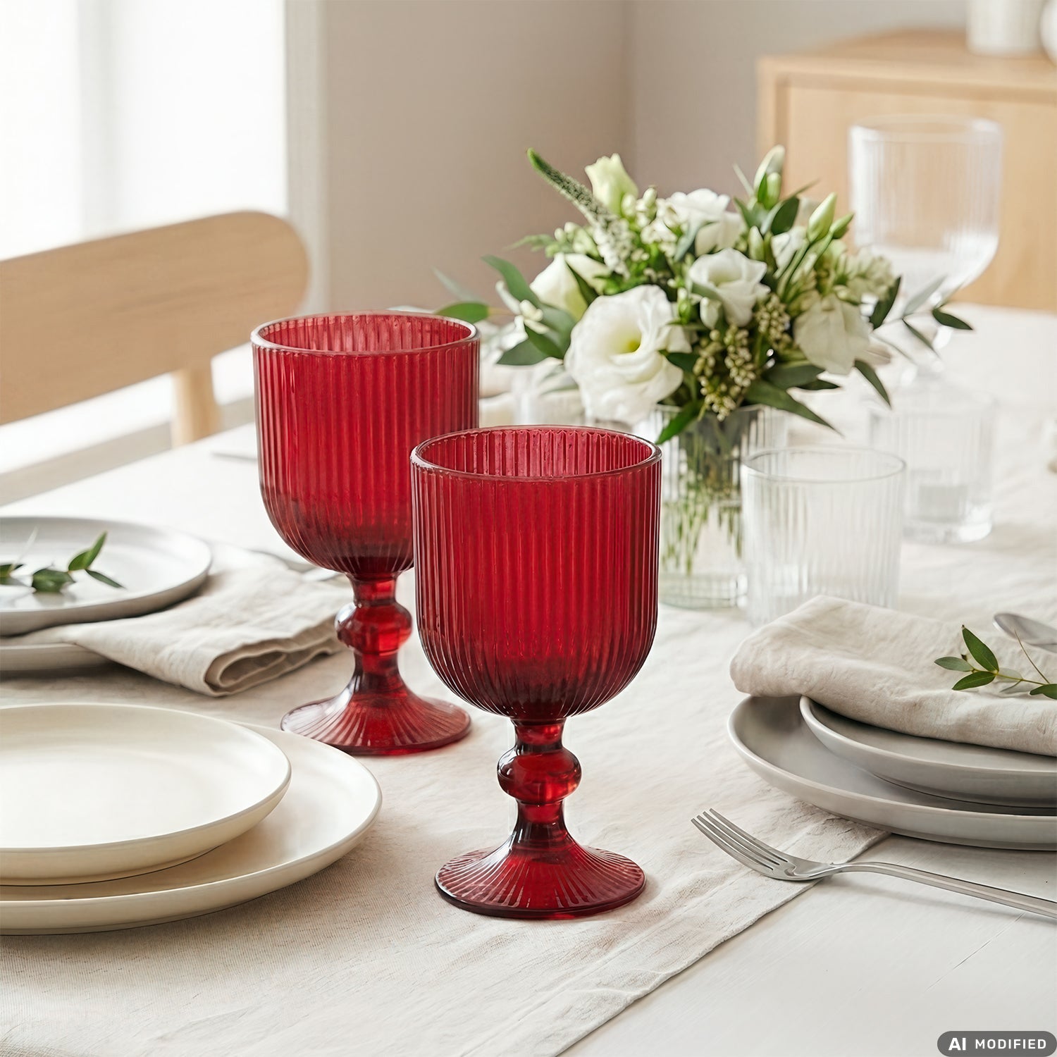 GUSTO CASA - Calici in vetro Rosso Erice 26 cl - set 4 pezzi