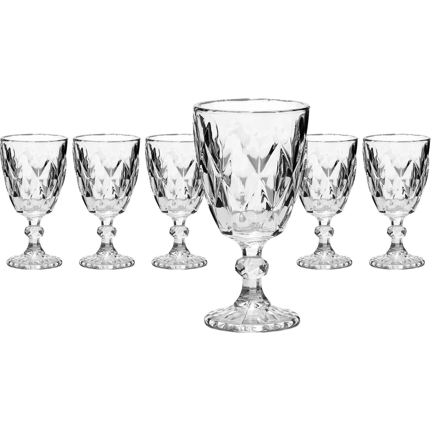 GUSTO CASA - Calici in vetro Trasparenti Crystal 30 cl - set 6 pezzi