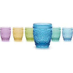 GUSTO CASA - Bicchieri in vetro Multicolor Baroque 30 cl - set 6 pezzi