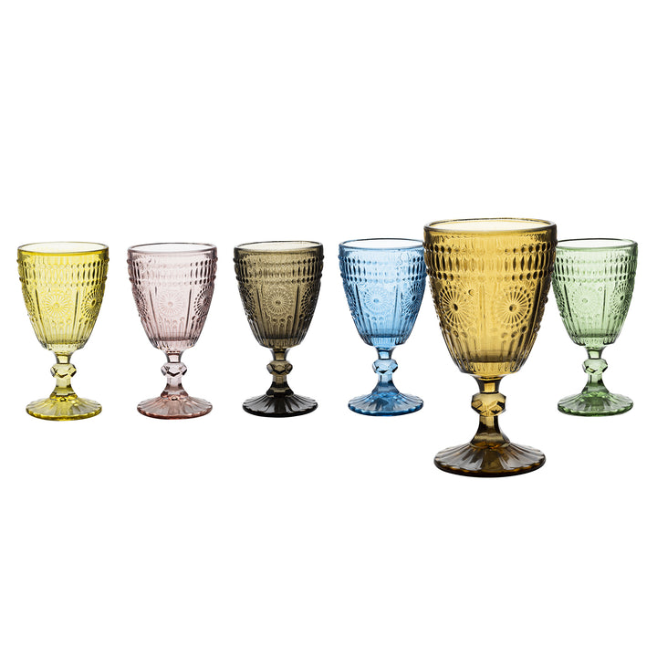 GUSTO CASA - Calici in vetro Cesareo Color 30 cl - set 6 pezzi