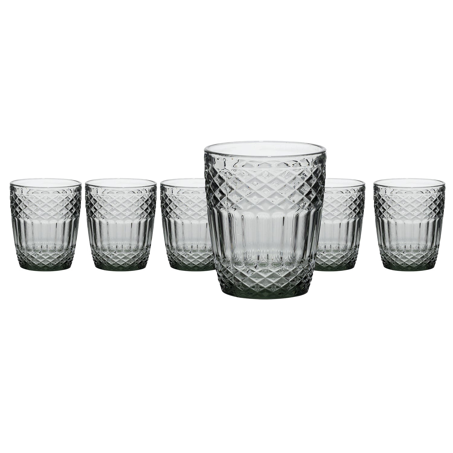 GUSTO CASA - Bicchieri in vetro Imperial Grey 30 cl - set 6 pezzi