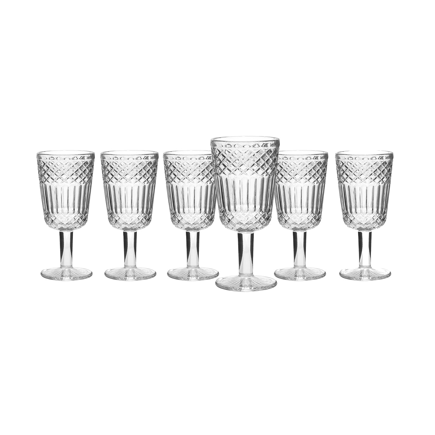 GUSTO CASA - Calici in vetro Imperial Grey 30 cl - set 6 Pezzi