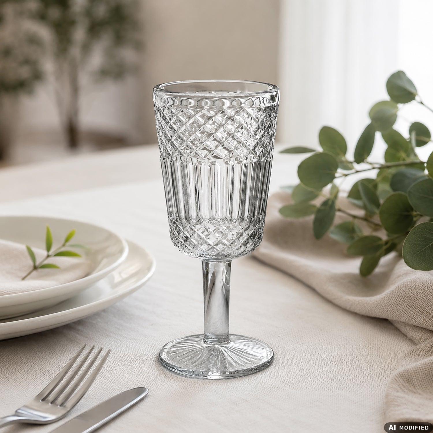 GUSTO CASA - Calici in vetro Imperial Grey 30 cl - set 6 Pezzi