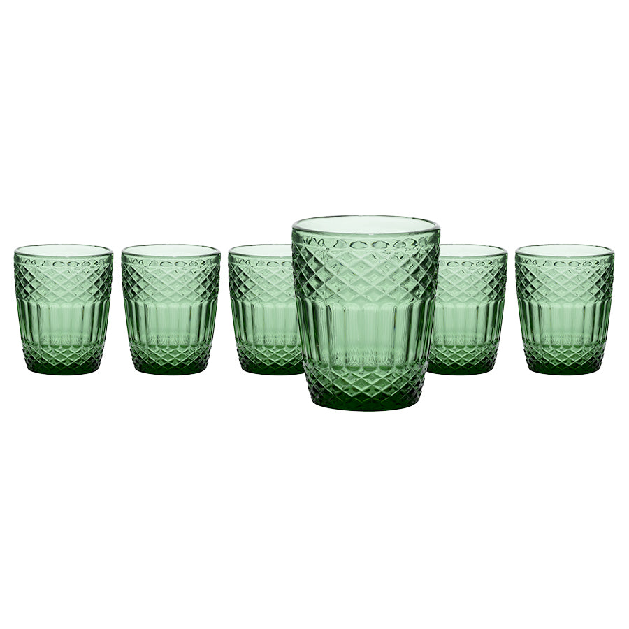 GUSTO CASA - Bicchieri di vetro Imperial Green 30 cl - set 6 pezzi