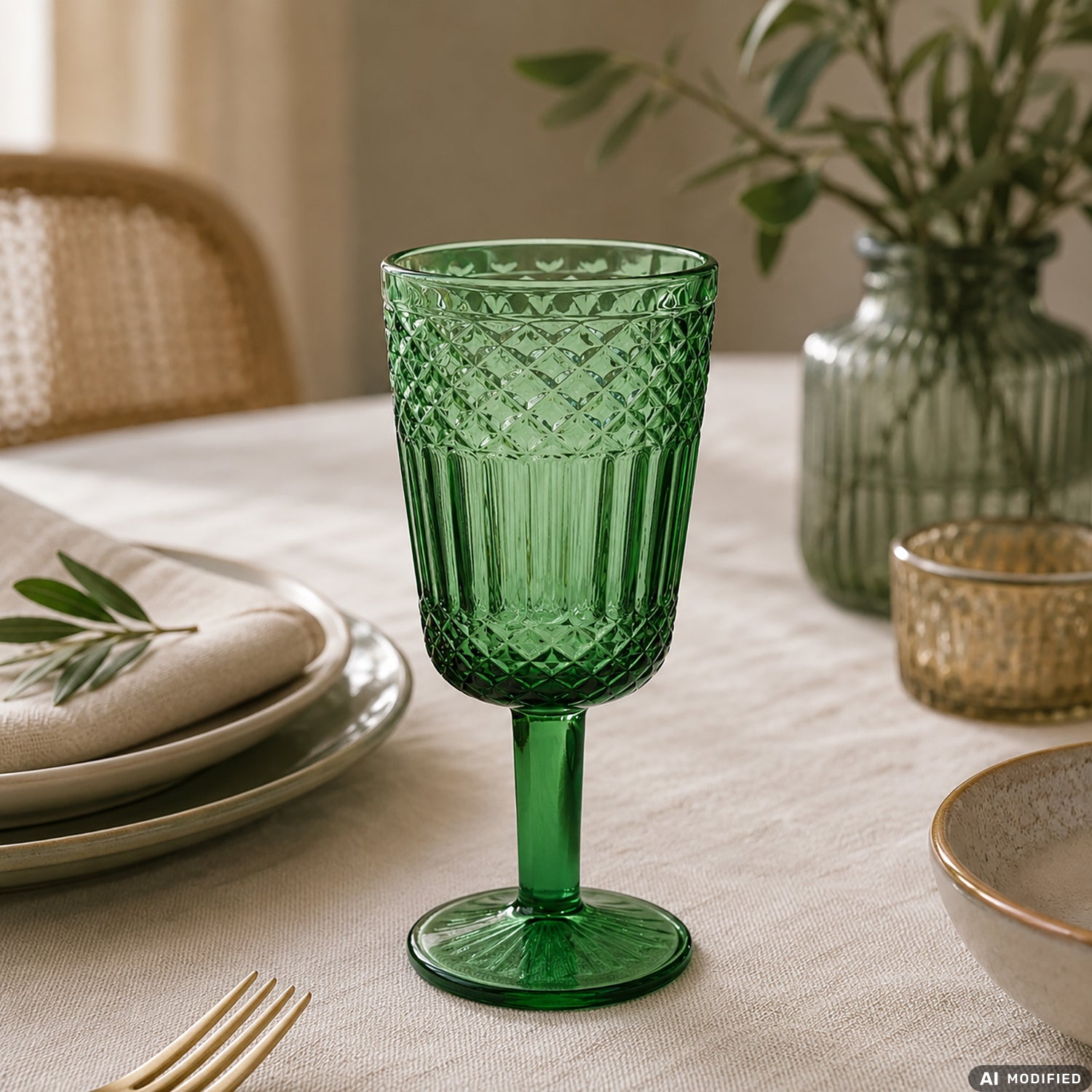 GUSTO CASA - Calici in vetro Imperial Green 30 cl - set 6 Pezzi
