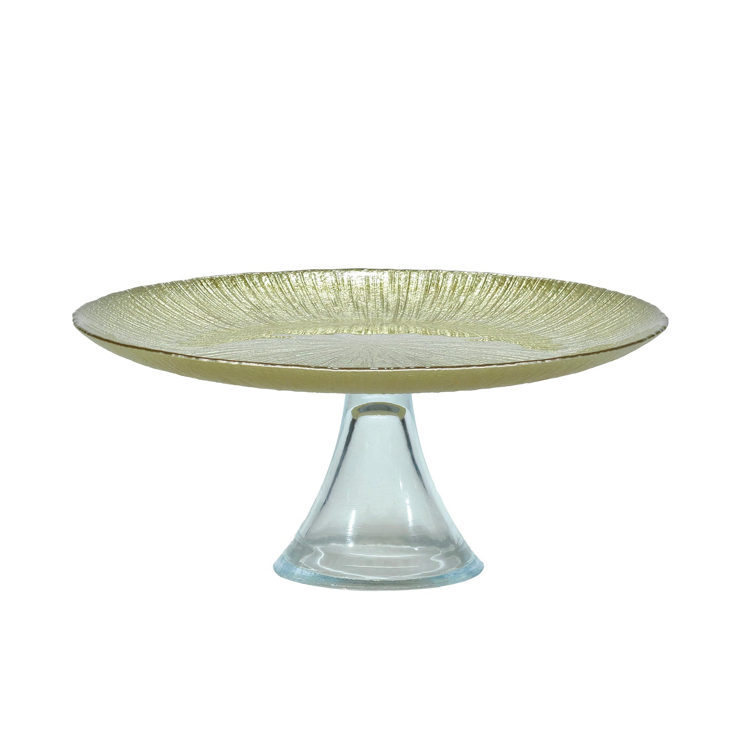 GUSTO CASA - Alzatina Rotonda in Vetro Oro diametro 28 cm