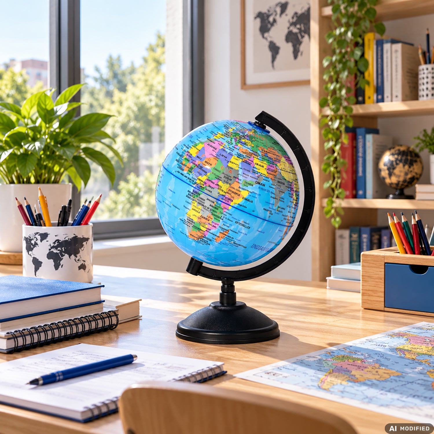 DESKRIVO - Mappamondo da Scrivania h23 cm