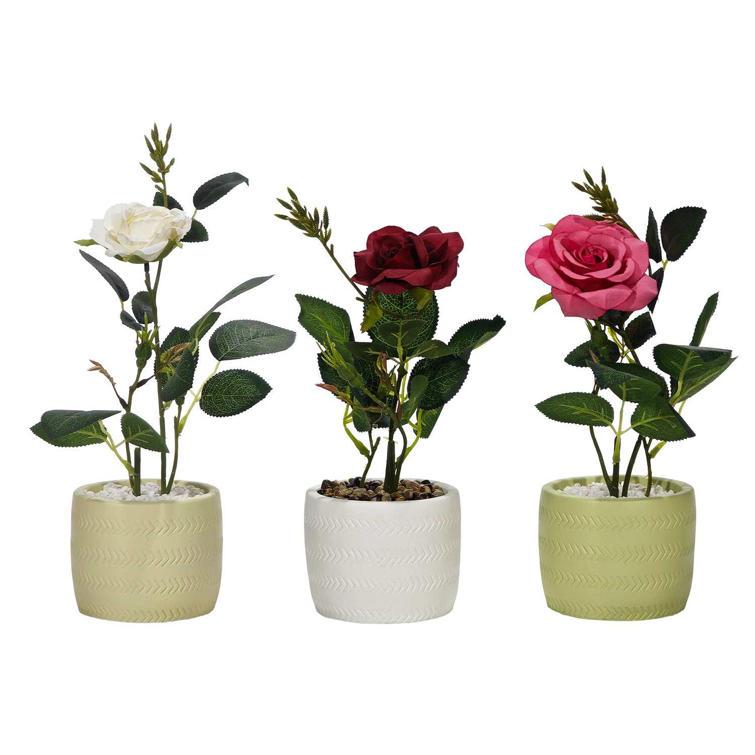 VESTIAMO CASA - Pianta con Vaso e Spray Profumato 30 ml - Rosa Artificiale Decorativa