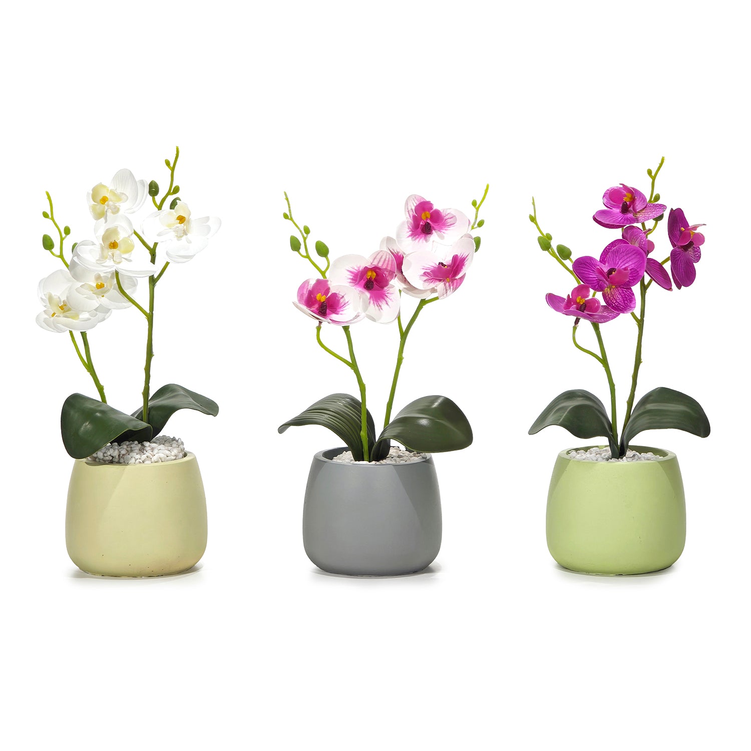 VESTIAMO CASA - Pianta con Vaso e Spray Profumato 30 ml - Orchidea Artificiale Decorativa