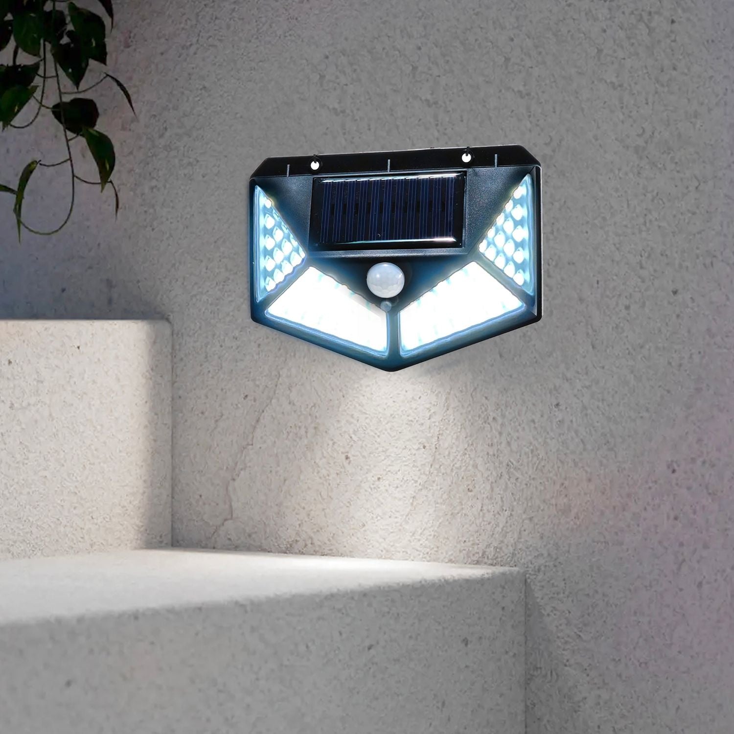 DICTROLUX - Applique Led da esterno Segnapasso ad energia solare Luce Fredda 200 lm - h9,5x13x5 cm