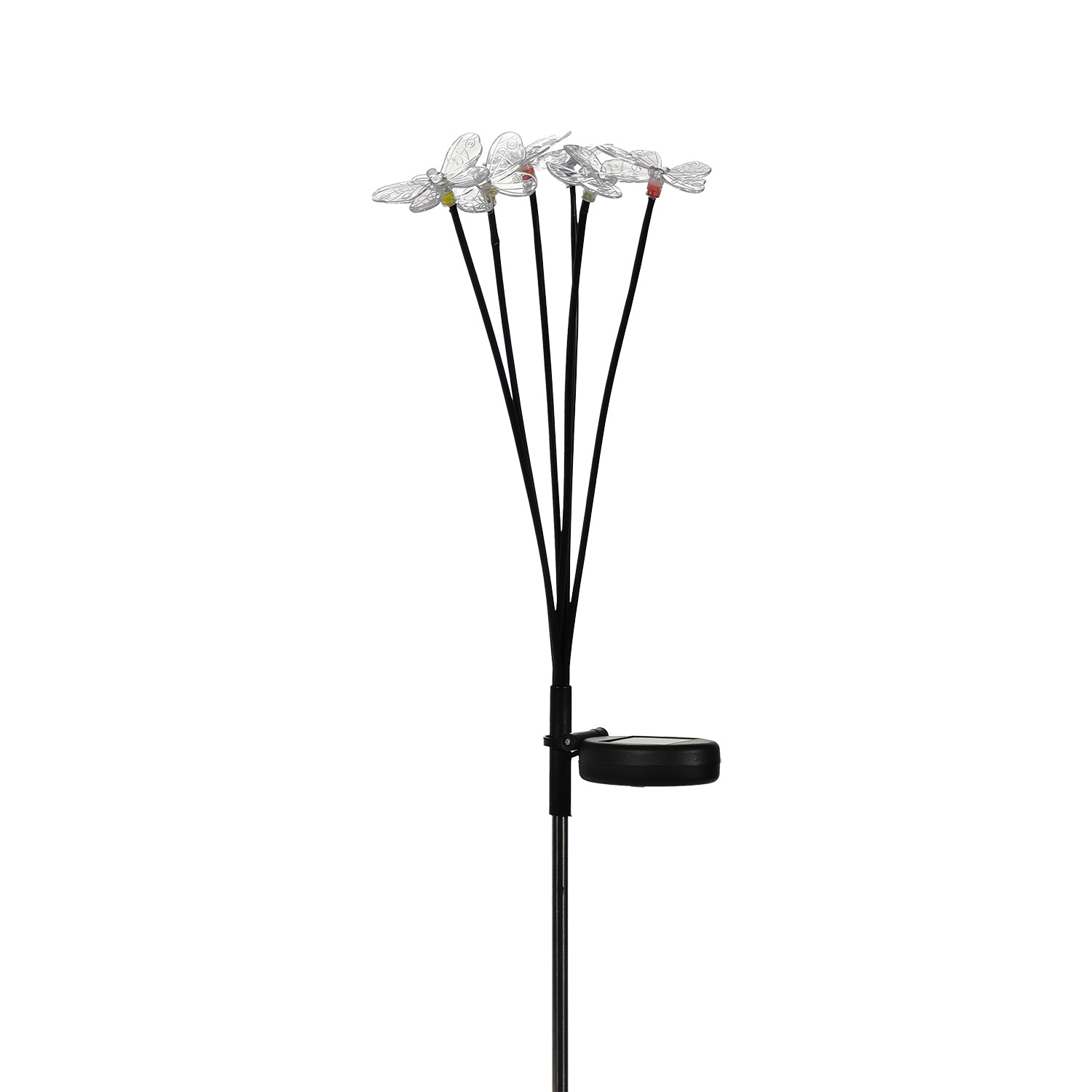 DICTROLUX - Lampada Solare Led da Giardino Multicolor a Forma di Libellule h72 cm