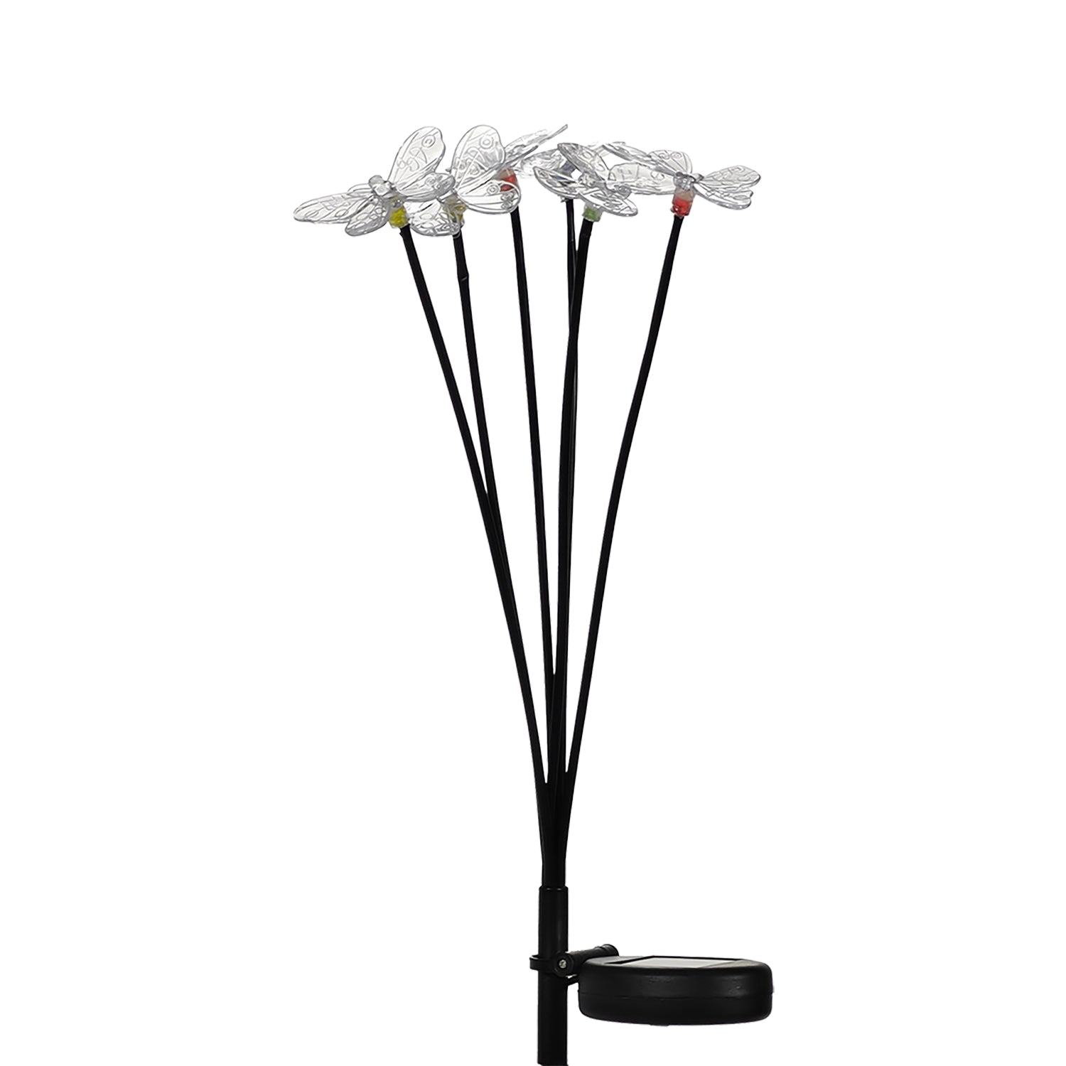 DICTROLUX - Lampada Solare Led da Giardino Multicolor a Forma di Libellule h72 cm