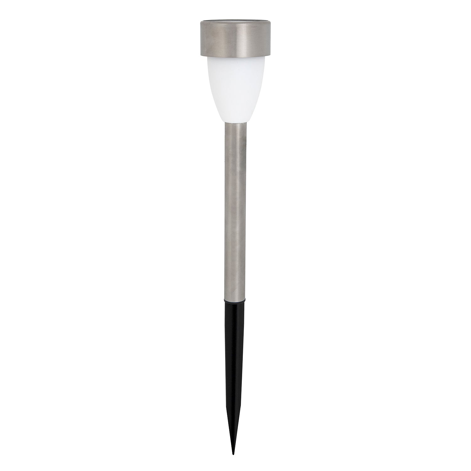 DICTROLUX - Lampada Solare Led da giardino in Acciaio Inox Effetto Fiamma Luce Calda - h36,2 cm diametro 5,5 cm