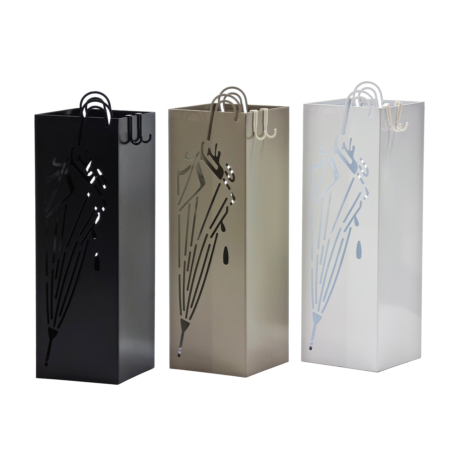 VESTIAMO CASA - Portaombrelli in Metallo Design Moderno con Ganci h48x15x15 cm