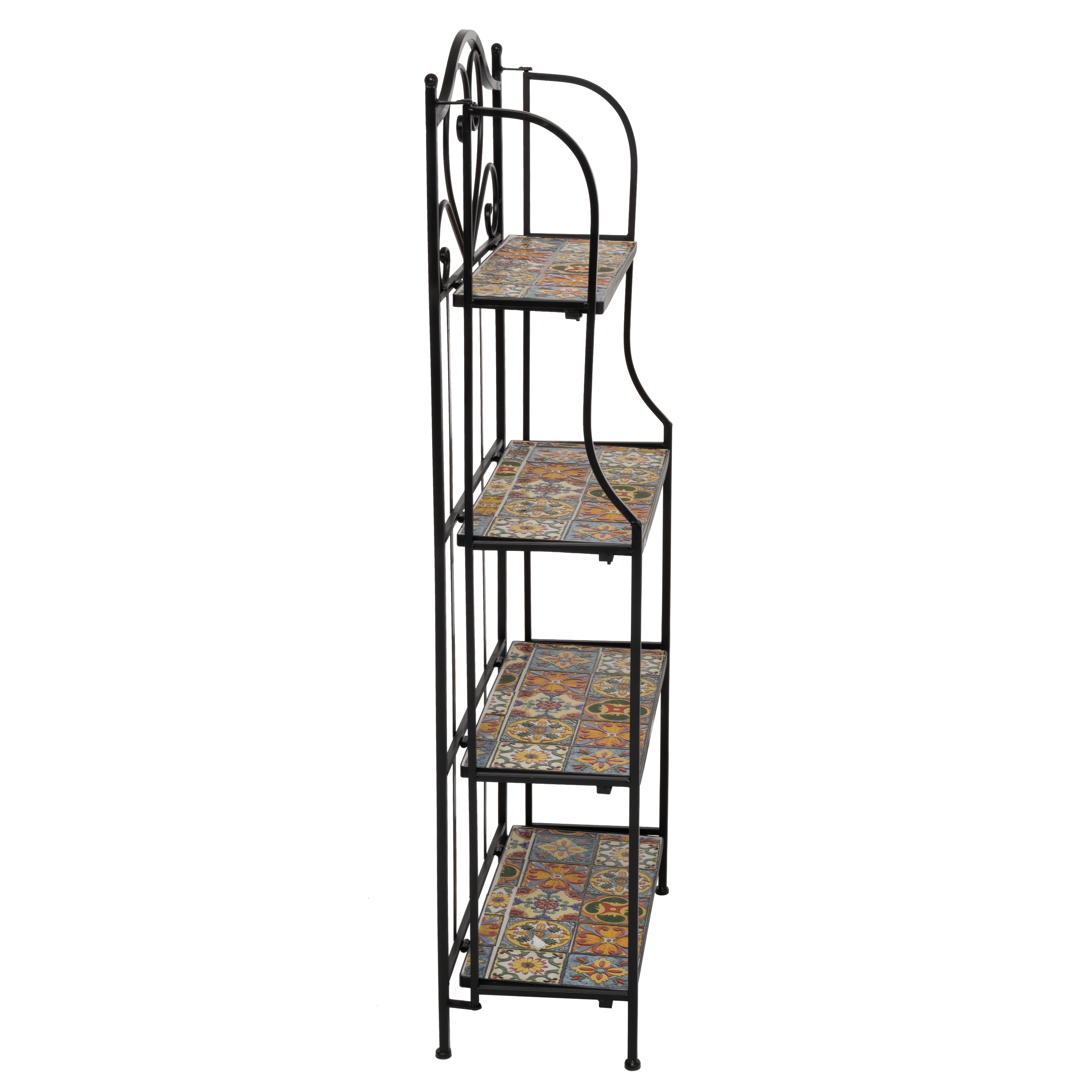 VESTIAMO CASA - Scaffale Mosaico in metallo nero con 4 ripiani - h135x56x26 cm