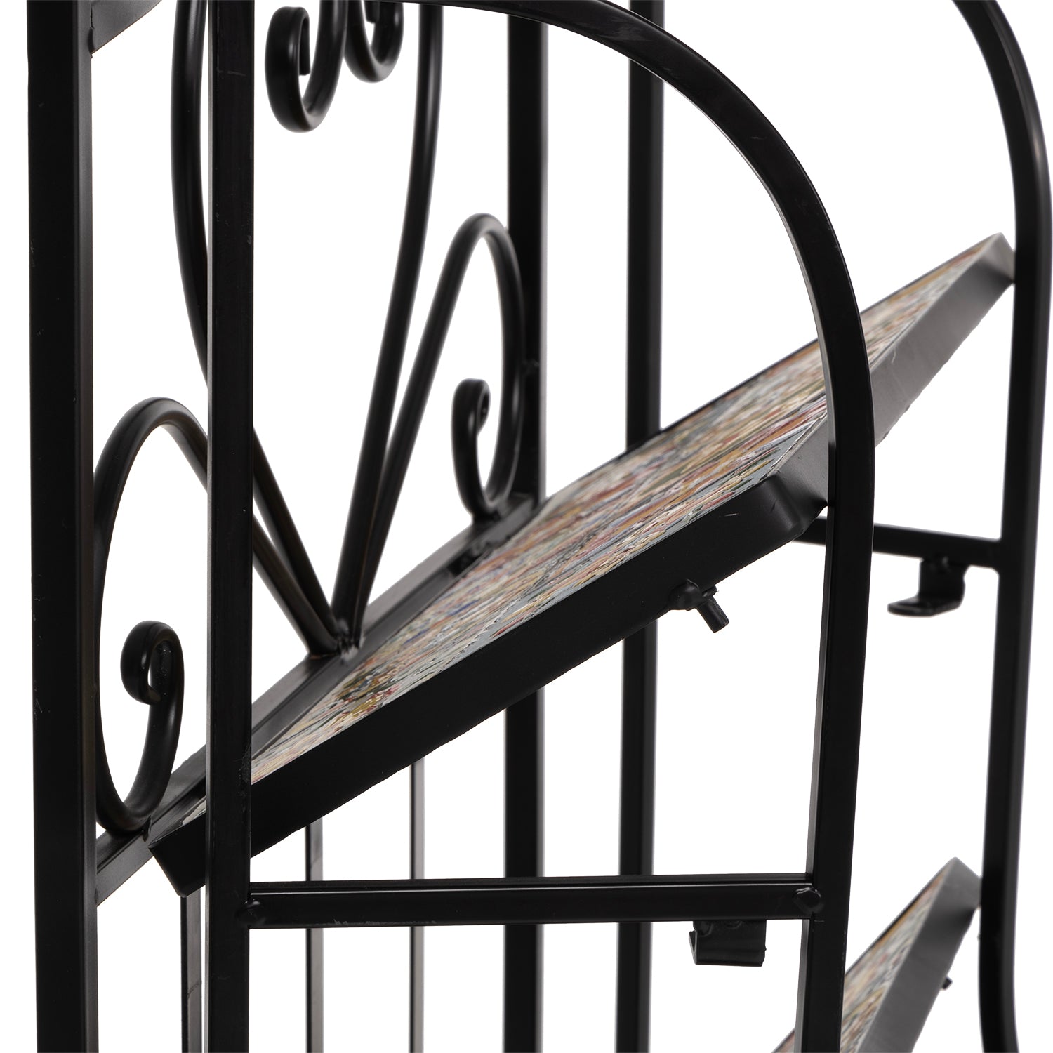 VESTIAMO CASA - Scaffale Mosaico in metallo nero con 4 ripiani - h135x56x26 cm