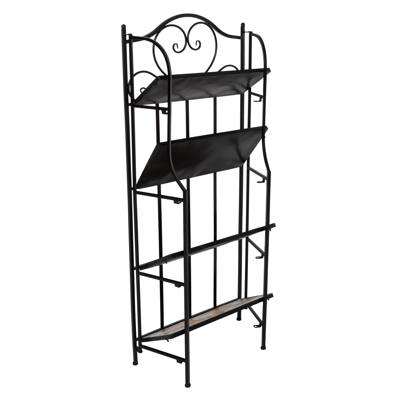 VESTIAMO CASA - Scaffale Mosaico in metallo nero con 4 ripiani - h135x56x26 cm