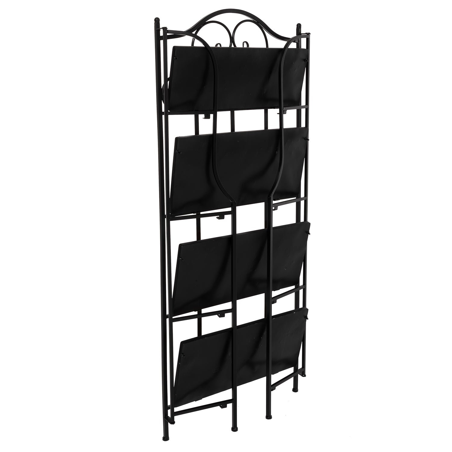 VESTIAMO CASA - Scaffale Mosaico in metallo nero con 4 ripiani - h135x56x26 cm