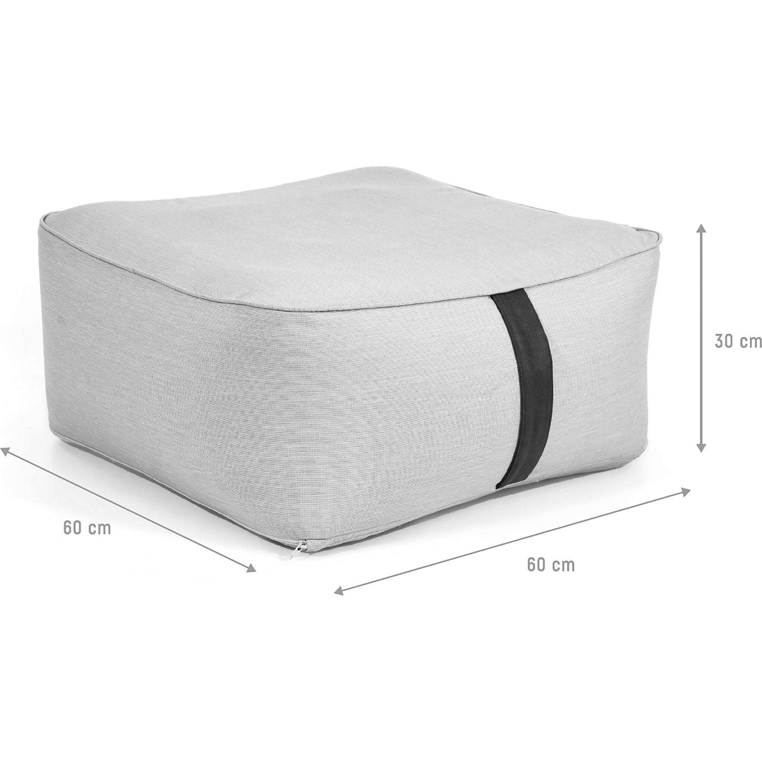 VESTIAMO CASA GIARDINO - Pouf Gonfiabile Grigio chiaro - h30x60x60 cm