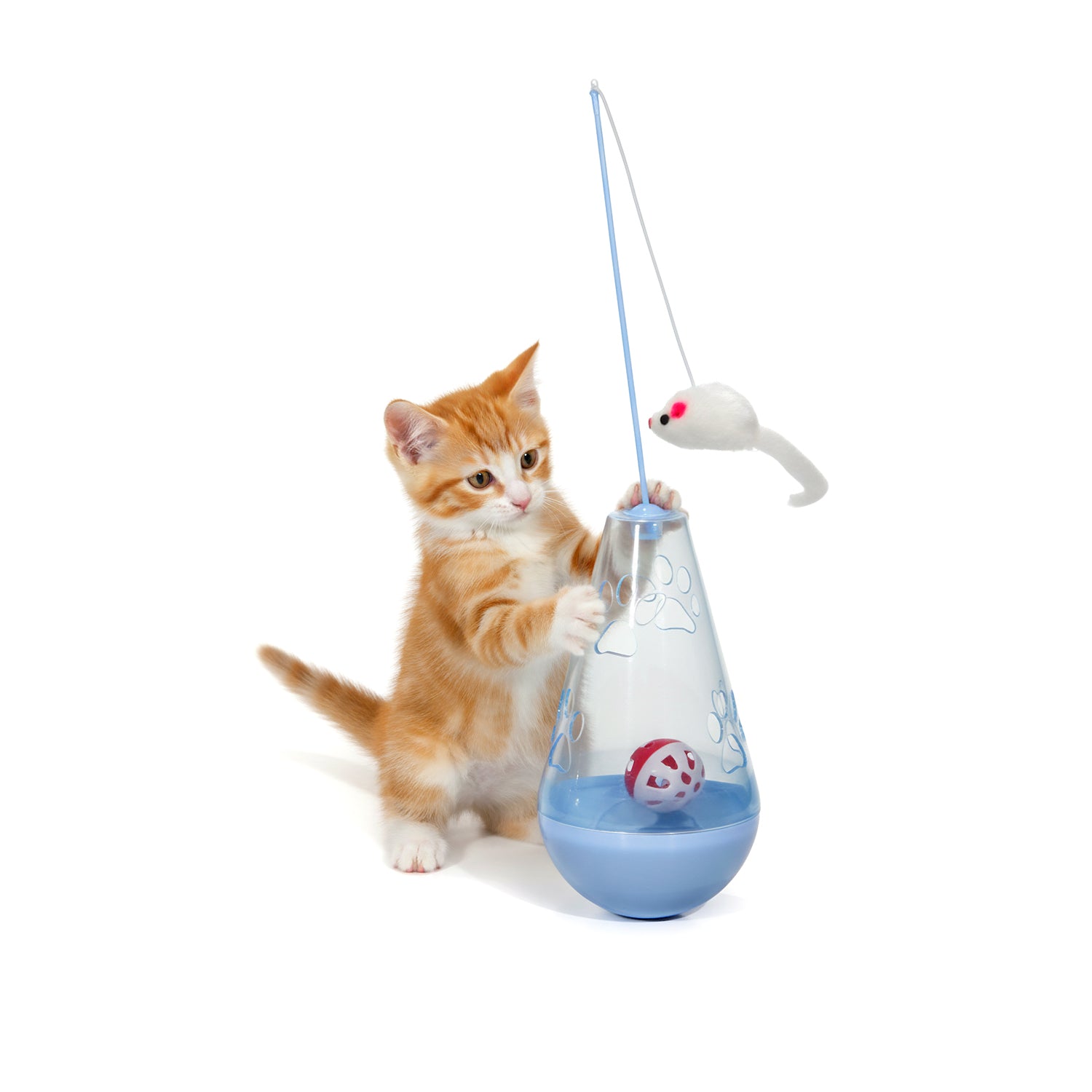 PET SITTER - Gioco per Gatti Cat Tumbler Toy con Pallina e Topolino Oscillante - h19 cm diametro 9 cm