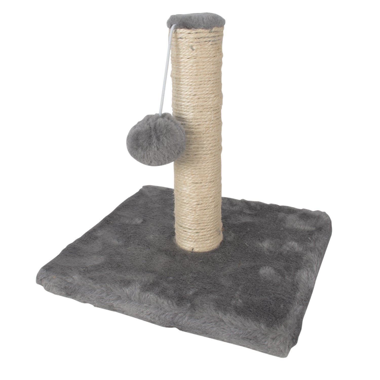 PET SITTER - Tiragraffi a Colonna per Gatti con Corda in Sisal e Pallina Gioco - h23x25x25 cm