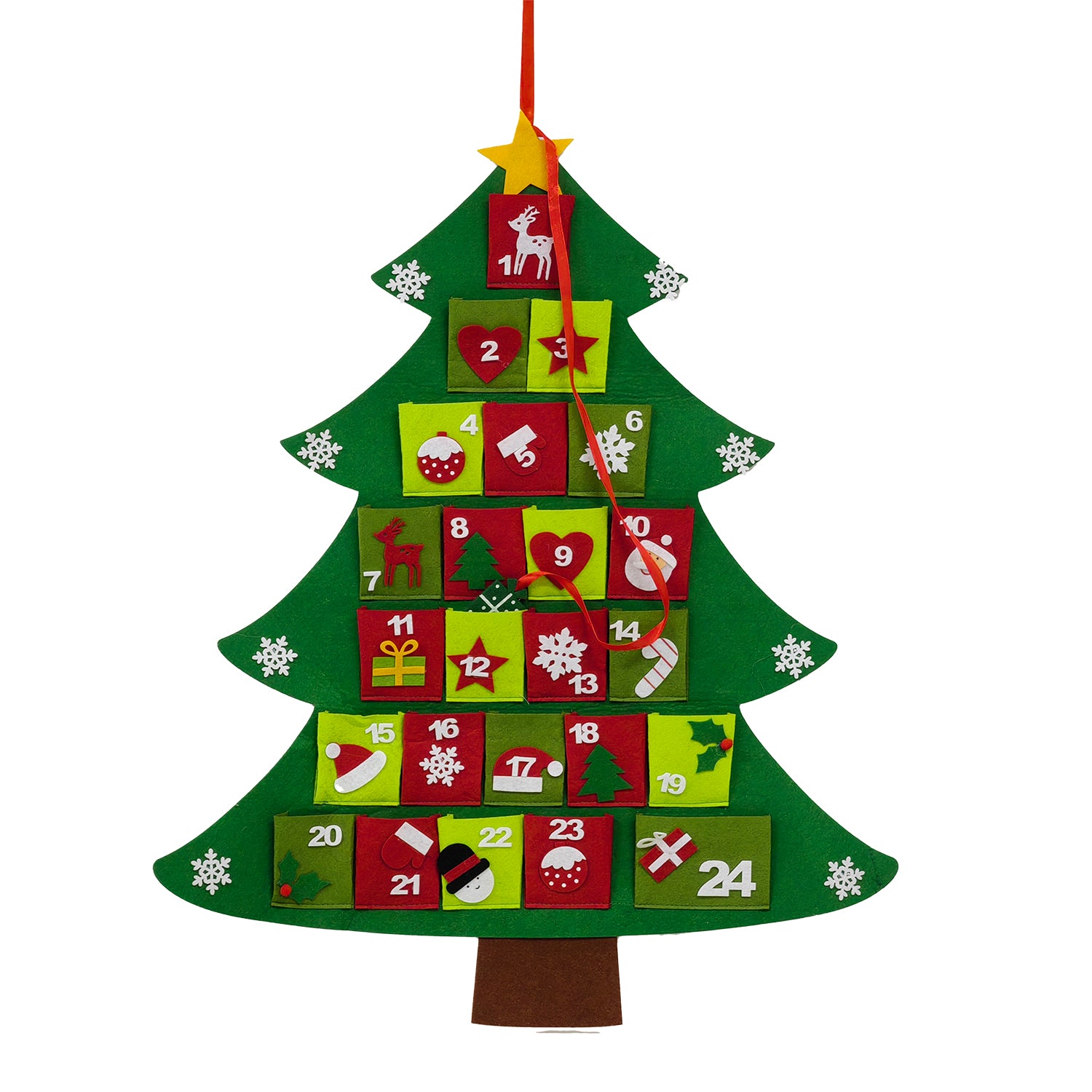 VESTIAMO CASA GRAN NATALE - Calendario dell'Avvento Albero h80 cm con 24 Tasche