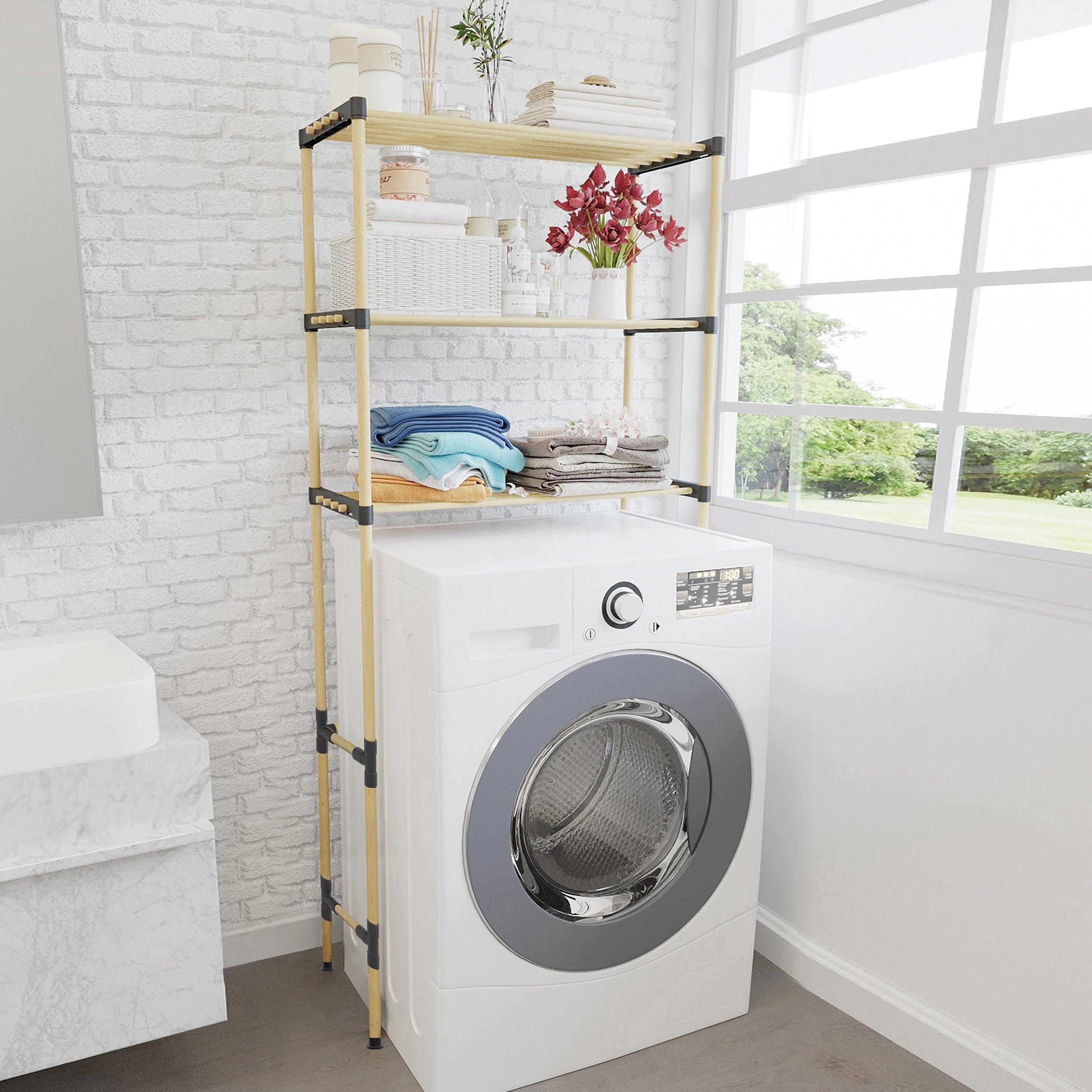 VESTIAMO CASA - Scaffale Multiuso 3 ripiani in legno di pino Linea Woodpine - h159x68x28 cm