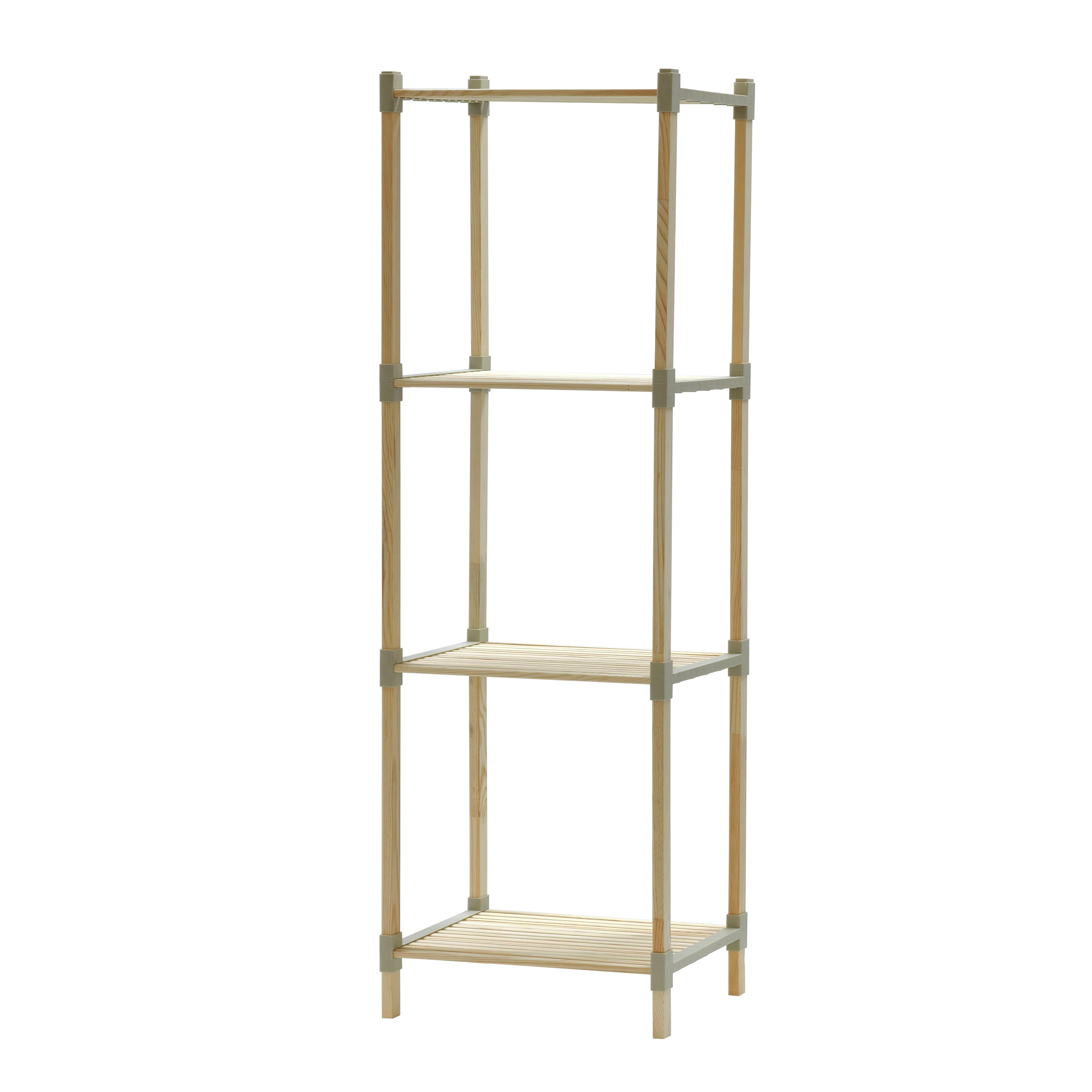VESTIAMO CASA - Scaffale Multiuso in legno 4 ripiani FixWood - h117x38x32 cm