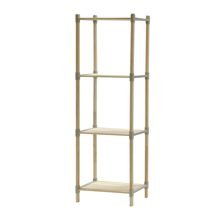 VESTIAMO CASA - Scaffale Multiuso in legno 4 ripiani FixWood - h117x38x32 cm