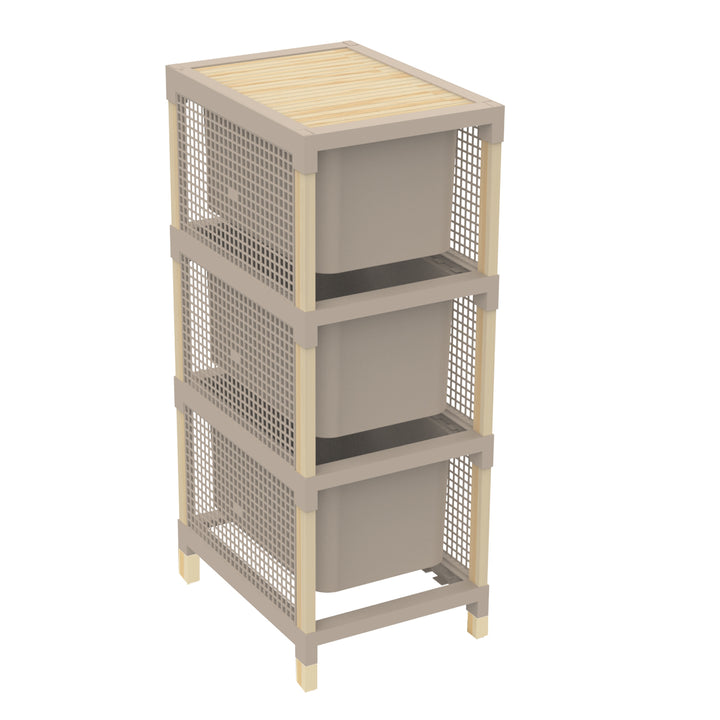 VESTIAMO CASA - Cassettiera Multiuso 3 cassetti FixWood h82x30x41 cm