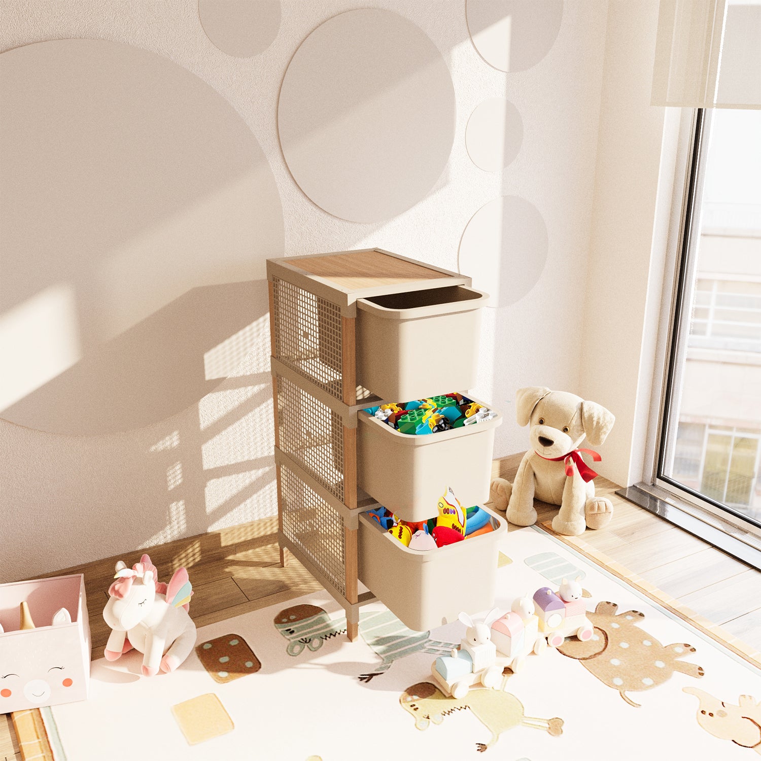 VESTIAMO CASA - Cassettiera Multiuso 3 cassetti FixWood h82x30x41 cm