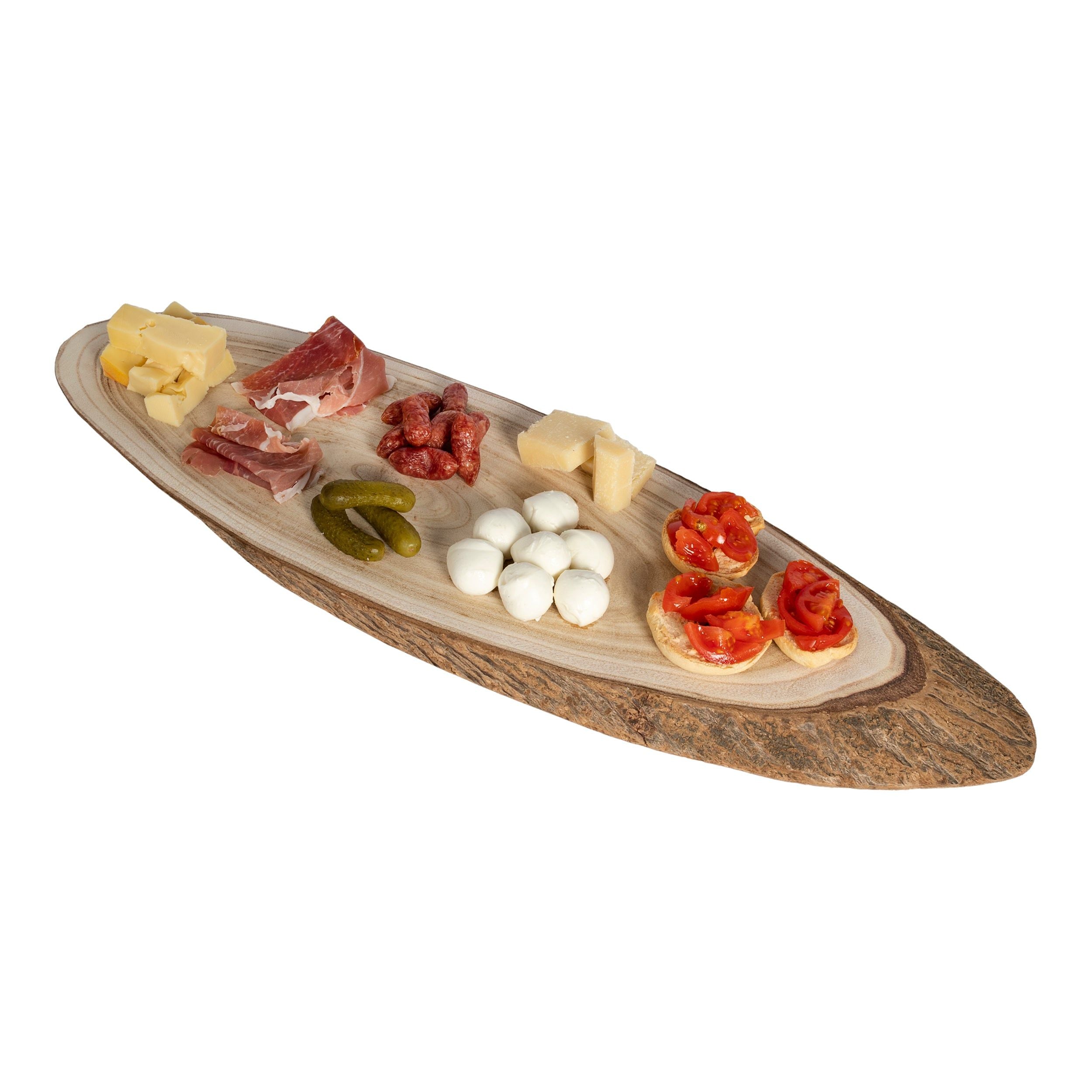 GUSTO CASA - Vassoio ovale in legno di paulownia - h3x63x18 cm