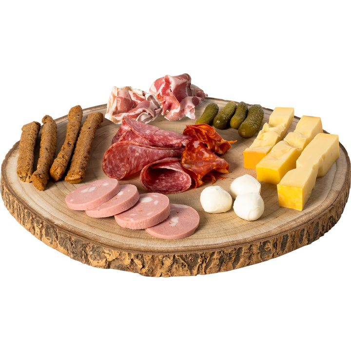 GUSTO CASA - Vassoio Tondo in Legno di Paulownia - diametro 33 cm x spessore 2,5 cm