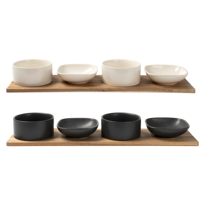 GUSTO CASA - Antipastiera con 4 Ciotole Linea Acacia 50x13 cm
