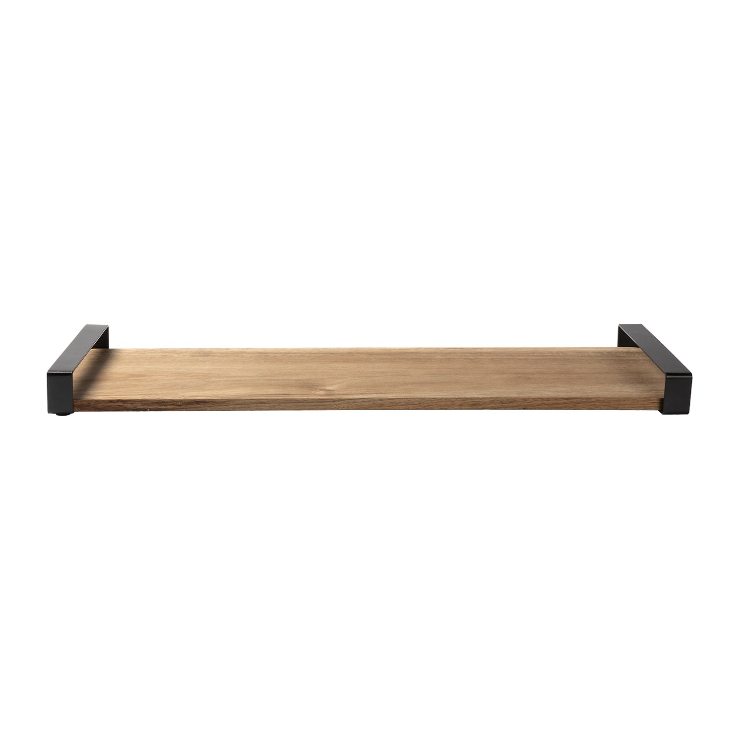 GUSTO CASA - Vassoio da Portata Linea di Acacia con Manici in Metallo 50 cm
