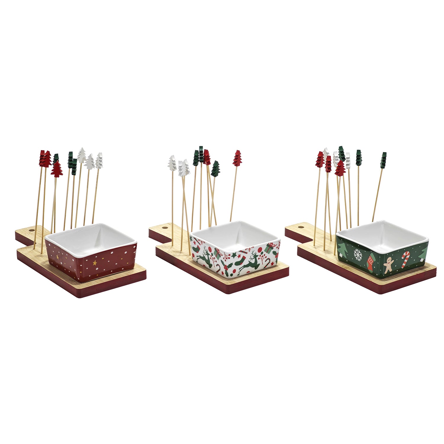 VESTIAMO CASA GRAN NATALE - Antipastiera Natalizia in Bamboo Merry Christmas 21x9,5 cm