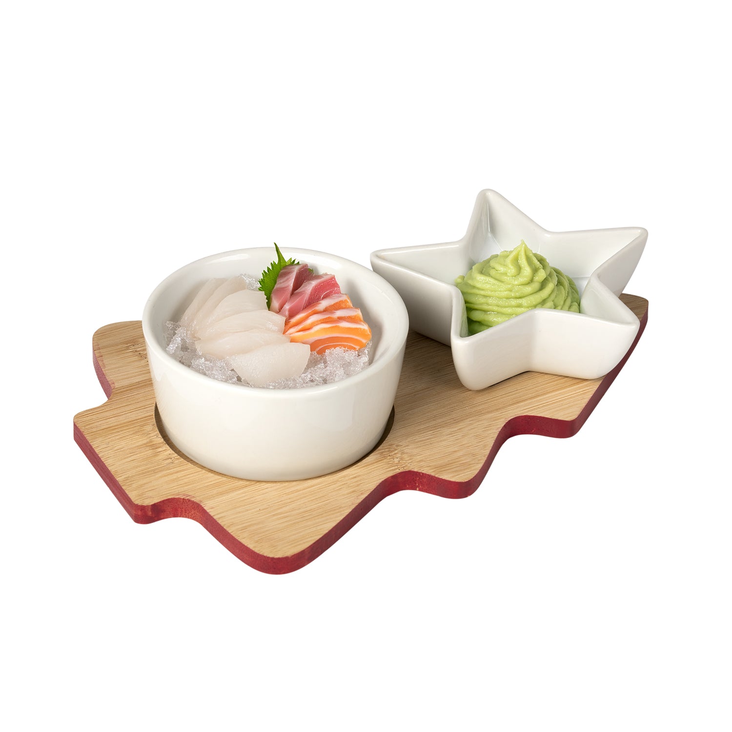 VESTIAMO CASA GRAN NATALE - Antipastiera Natalizia 2 Posti in Bamboo 21x14 cm