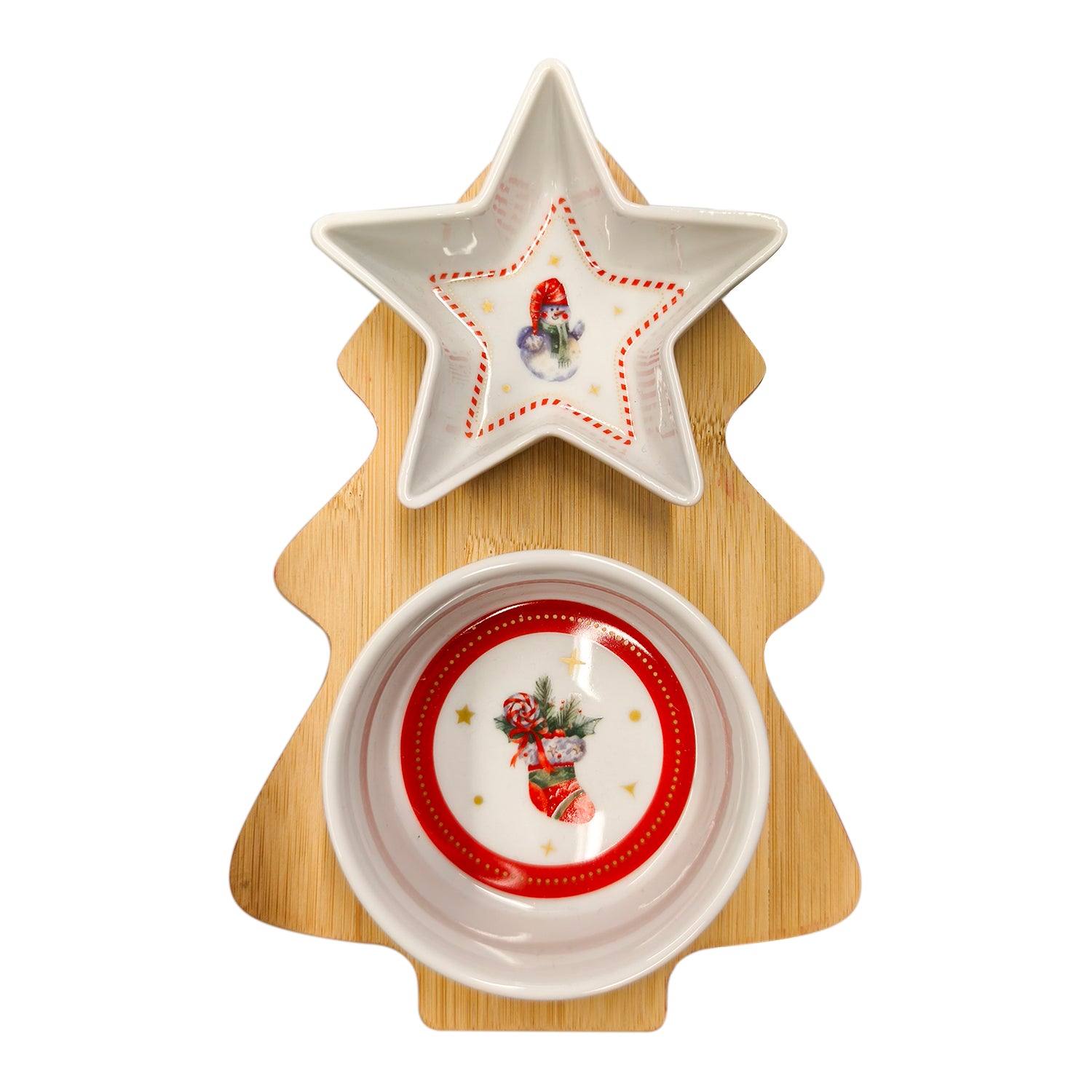 VESTIAMO CASA GRAN NATALE - Antipastiera Natalizia 2 Posti in Bamboo 21x14 cm