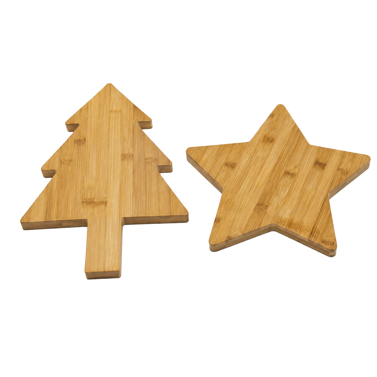 VESTIAMO CASA GRAN NATALE - Tagliere Natalizio in Bamboo Albero e Stella Assortiti