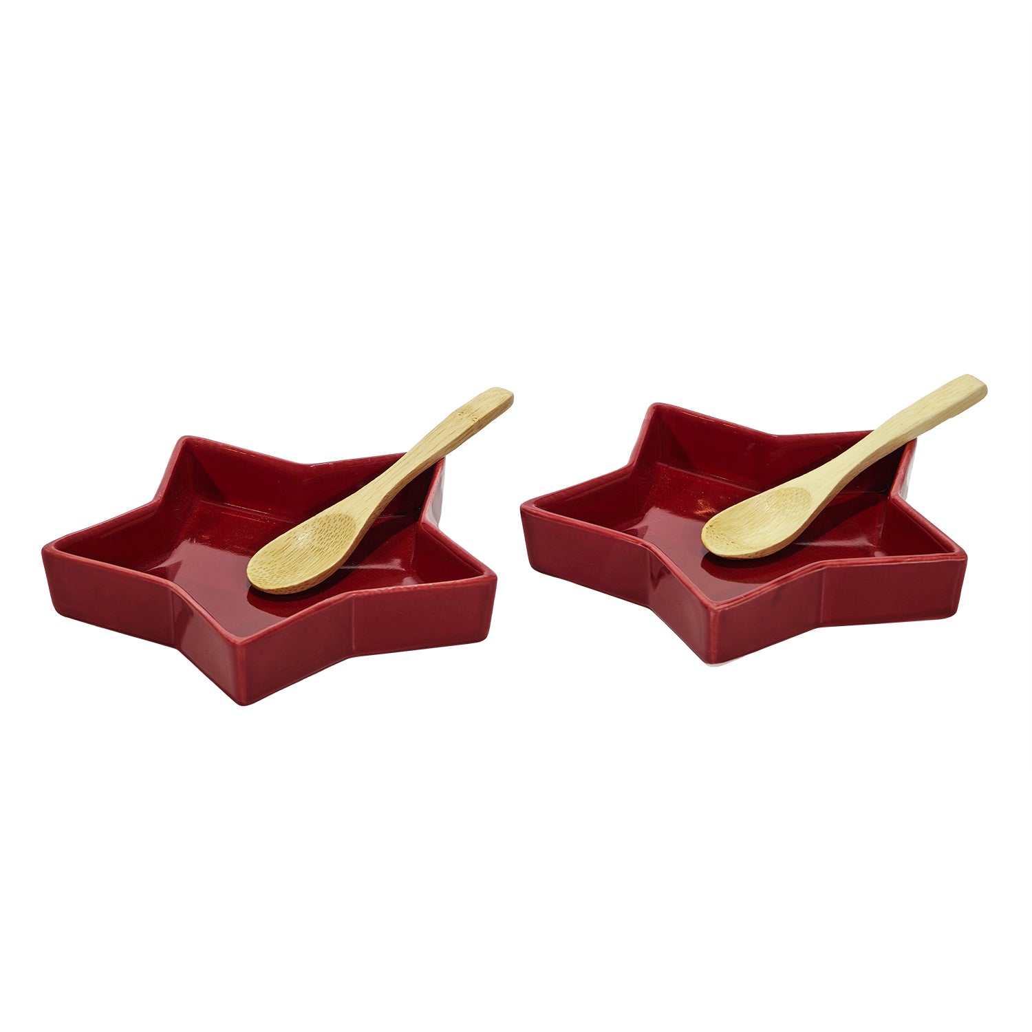 VESTIAMO CASA GRAN NATALE - Set Ciotole Natalizie con Cucchiai in Bamboo 4 Pezzi
