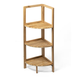 VESTIAMO CASA - Scaffale Angolare Multiuso in legno 3 ripiani Linea Woodhandy - h84x27x27 cm