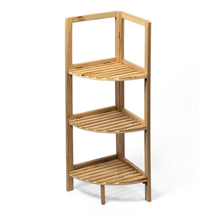 VESTIAMO CASA - Scaffale Angolare Multiuso in legno 3 ripiani Linea Woodhandy - h84x27x27 cm