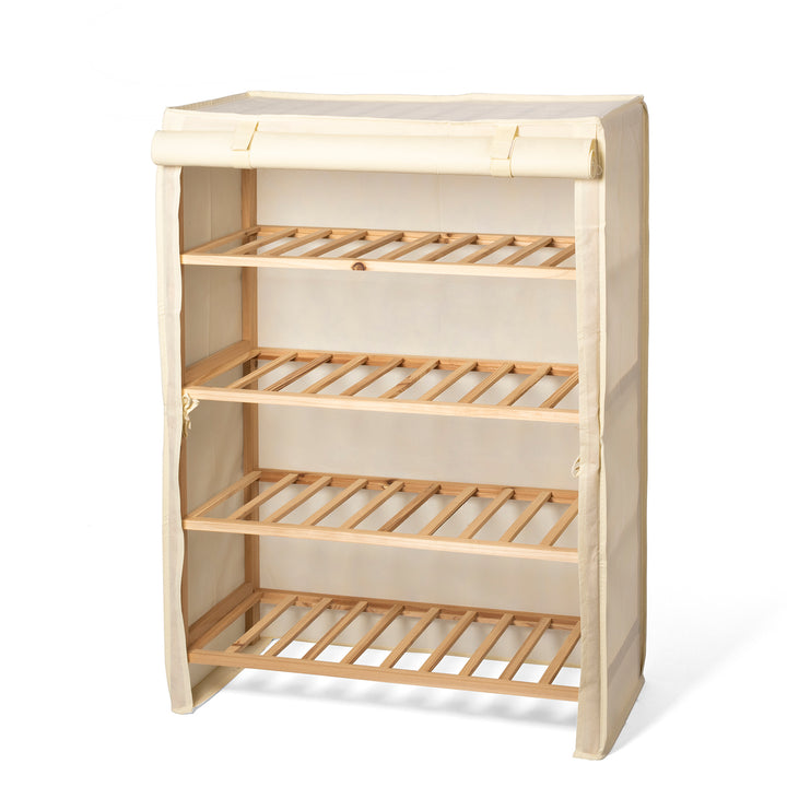 VESTIAMO CASA - Scarpiera 4 ripiani 12 posti Linea Woodhandy - h89x63x28 cm