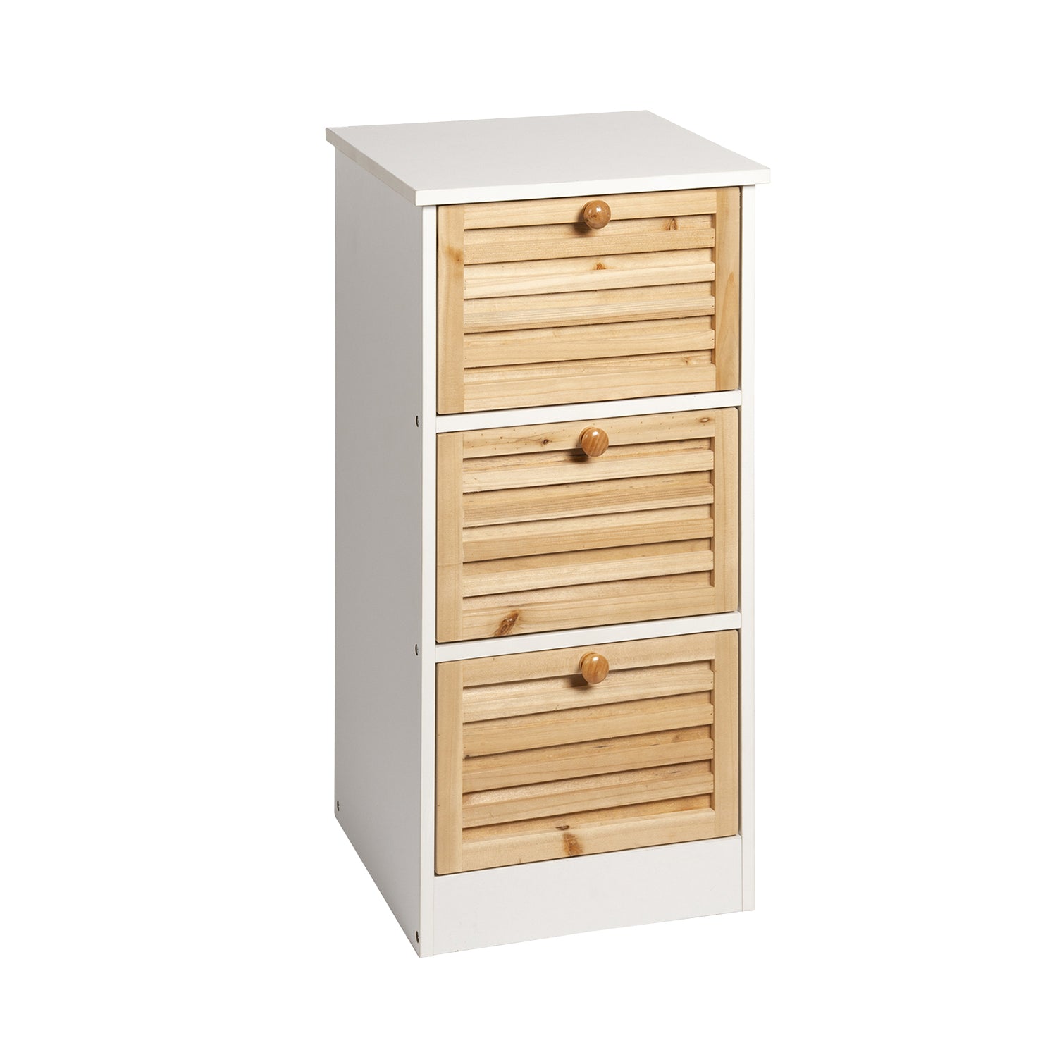 VESTIAMO CASA - Cassettiera Multiuso 3 cassetti Legno di Abete Linea Woodhandy - h63,5x31,5x30 cm