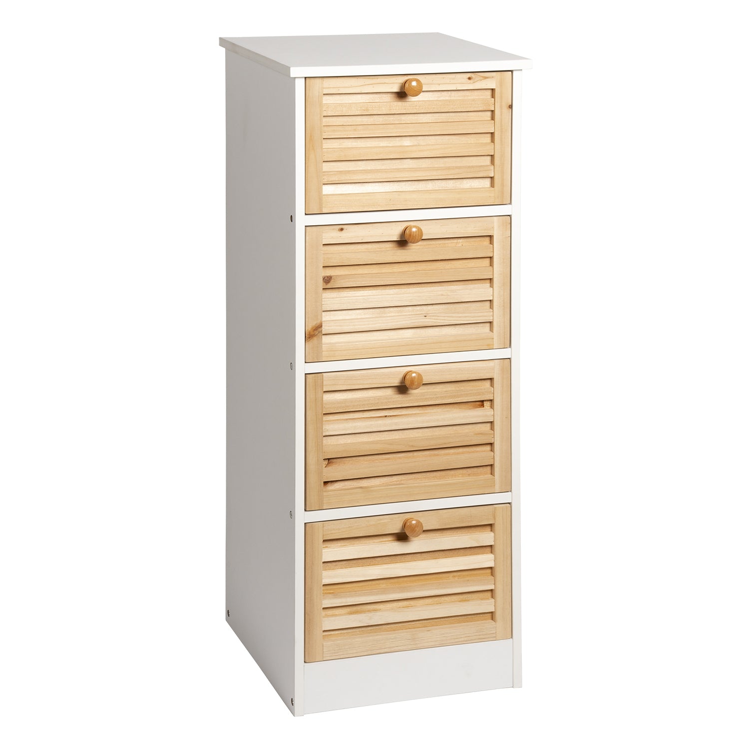 VESTIAMO CASA - Cassettiera Multiuso 4 cassetti Legno di Abete Linea Woodhandy - h81x31,5x30 cm