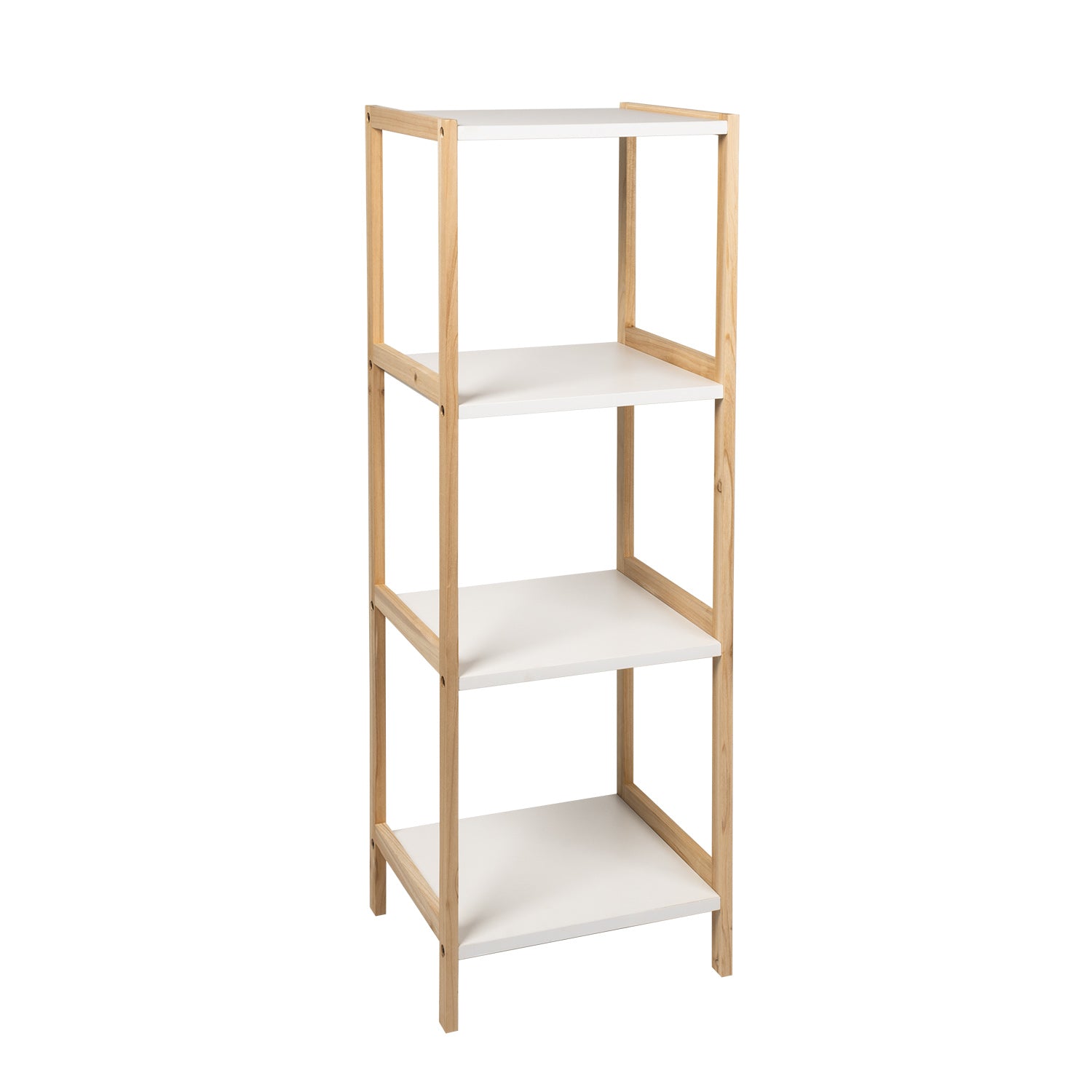 VESTIAMO CASA - Scaffale Multiuso in legno di Abete 4 ripiani Linea Woodhandy - h100x35x30 cm