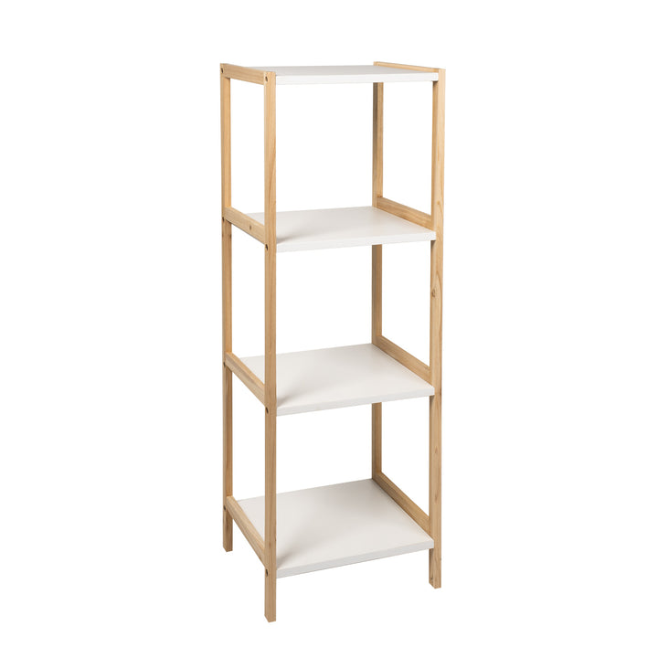 VESTIAMO CASA - Scaffale Multiuso in legno di Abete 4 ripiani Linea Woodhandy - h100x35x30 cm