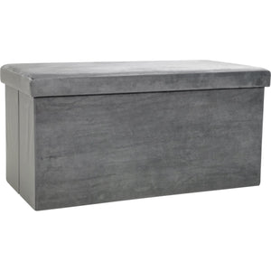 VESTIAMO CASA - Pouf contenitore grigio in velluto richiudibile - 76x3 –  Shop On Line Happy Casa Store