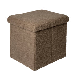 VESTIAMO CASA - Pouf Contenitore in tessuto Teddy Marrone - h38x38x38 cm